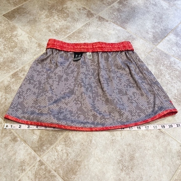 Under Armour reversible mesh mini skirt athletic orange gray small pull … - Picture 7 of 10